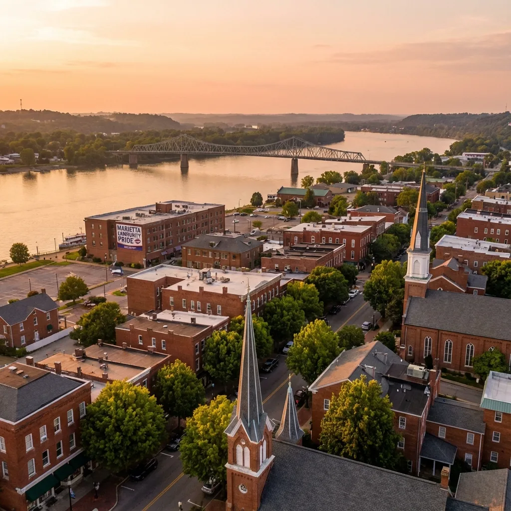Aerial view representing Logan, OH service coverage.